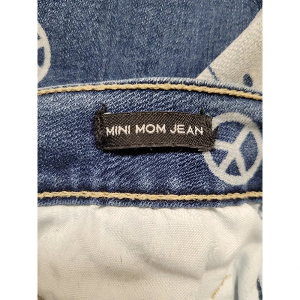 Justice Stranger Things Youth Mini Mom Jeans Size 18 Smiley Peace Signs‎ 28X24